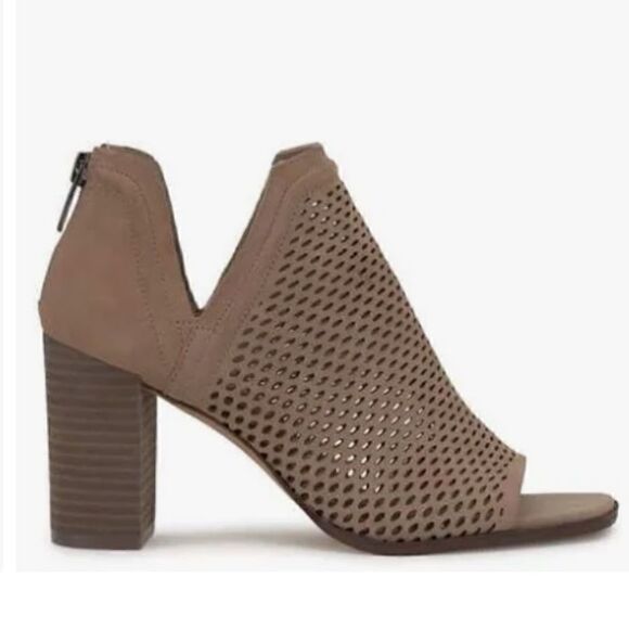 Vince Camuto Katnina Perforated Nubuck Open Toe Booties - Picture 4 of 10